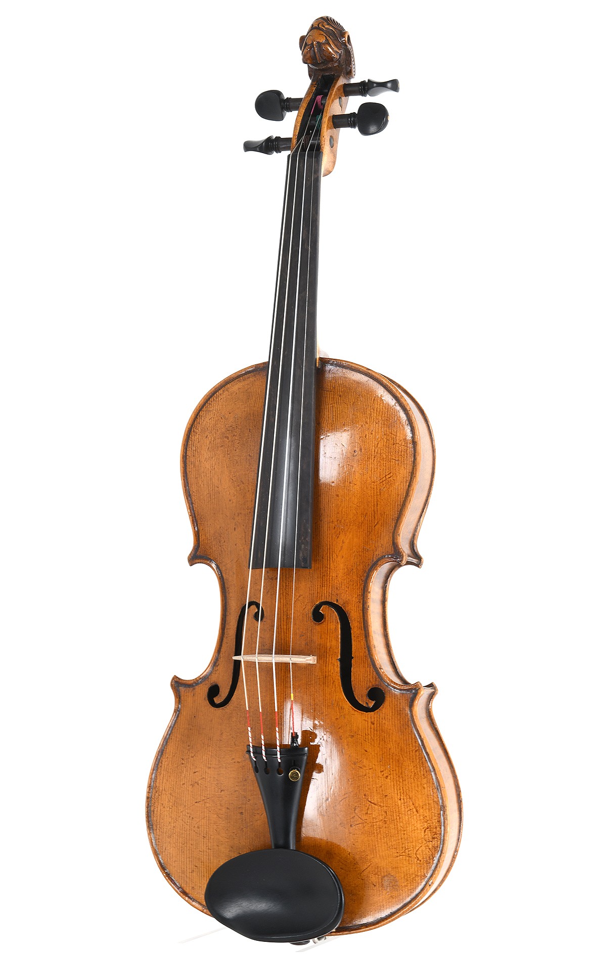 Antiguo violín alemán con cabeza de león, alrededor de 1880